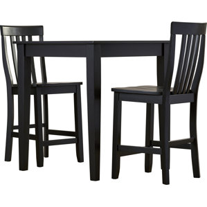 Pittman 3 Piece Pub Table Set with Tapered Leg Table and Barstools by Charlton Home