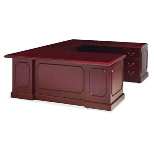 Desk With Locking File Drawer Wayfair Hamlet File Drawer U Shape Executive Desk
