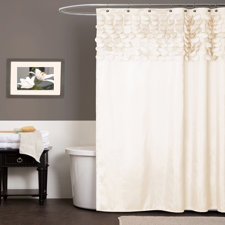 Modern Ivory & Cream Shower Curtains | AllModern Modern Ivory & Cream Shower Curtains | AllModern