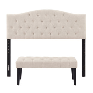 Queen Headboard And Bench Set Wayfair Migdalia Tufted Upholstered Queen Headboard With Bench