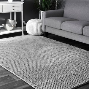 Touchstone Woolen Cable Hand-Woven Light Gray Area Rug