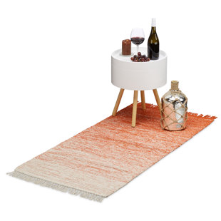 Washable Hall Floor Runners Wayfair Co Uk Rag Hallway Floor Handwoven Cotton Red White Rug