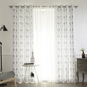 Lippincott Geometric Semi-Sheer Grommet Curtain Panels (Set of 4)