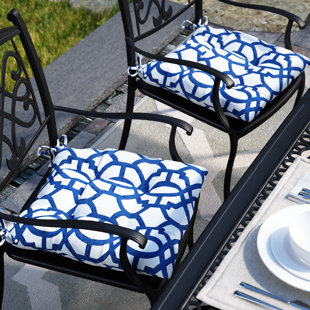 Wrought Iron Chair Cushions Wayfair Wrought Indoor Outdoor Dining Chair Cushion Set Of 2