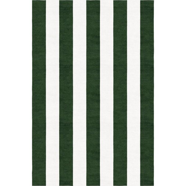 Breakwater Bay Watley Stripe Hand Woven Wool Dark Green White Area Breakwater Bay Watley Stripe Hand Woven Wool Dark Green White Area Rug Wayfair