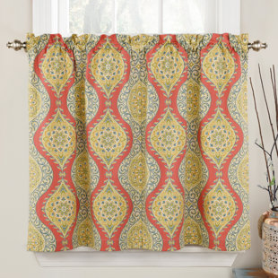 Curtains For Tension Rod Wayfair Moonlight Medallion Geometric Room Darkening Rod Pocket Curtain Panels Set Of 2