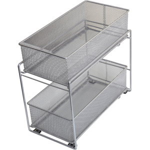 2 Tier Mesh Roll Out Cabinet Organizer Drawer