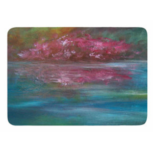 Boungainvillea Reflections by Cyndi Steen Memory Foam Bath Mat