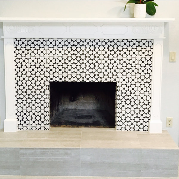 Medina 8 Quot X 8 Quot Handmade Cement Tile In Black White