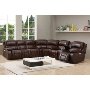 Reclining Sectionals You Ll Love Wayfair Westminster Ii Leather Reversible Reclining Sectional