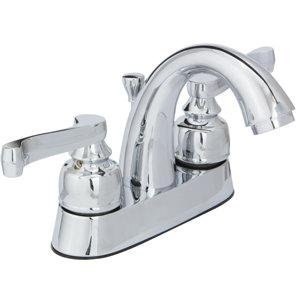 Sienna Deck Mounted Double Handle Bathroom Faucet with Drain Assembly