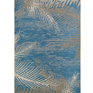 Odilia Tropical Palms Blue/Gray/Beige Indoor/Outdoor Area Rug