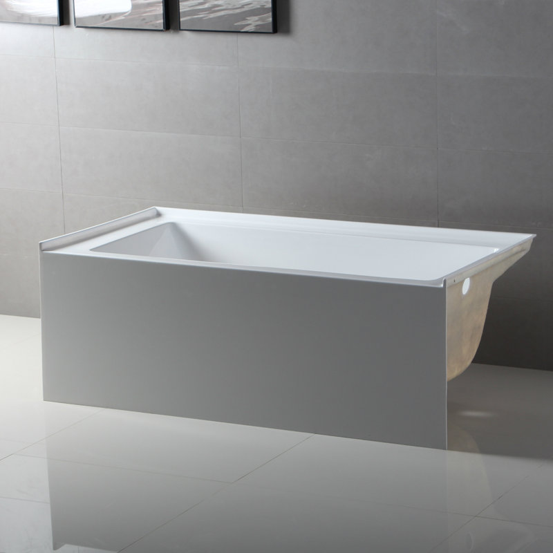 Woodbridge 54 acrylic freestanding bathtub contemporary soaking tub overflow and drain bta1507c,with chrome faucet f0002ch. Fine Fixtures Apron Acrylic 54" x 30" Alcove Soaking ...