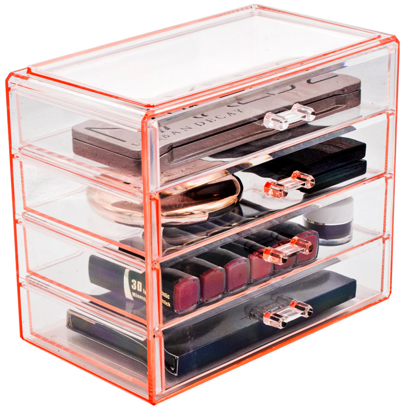 Rebrilliant Evins Jewelry Storage Case Display 4 Large Drawers Evins Jewelry Storage Case Display 4 Large Drawers Pink