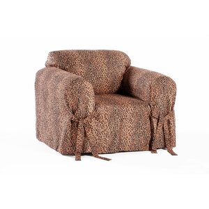 Leopard Print Box Cushion Armchair Slipcover