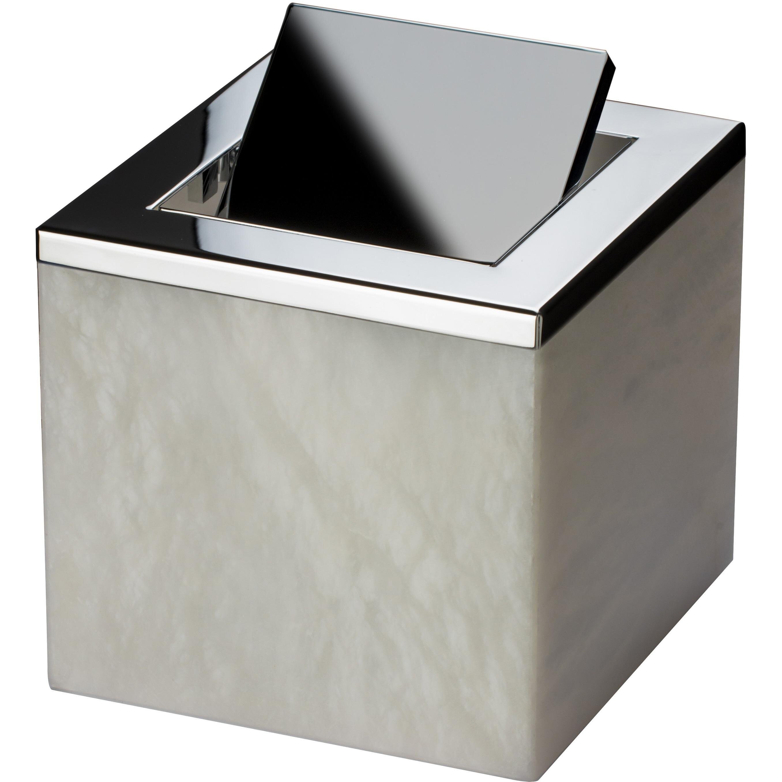 AGM Home Store Square Countertop Alabaster Swing Top Trash Can Wayfair