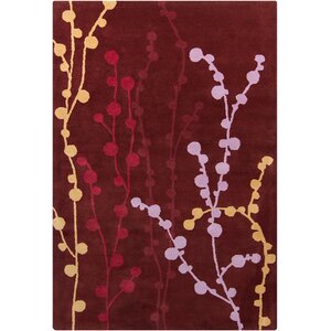 Willow Hand Tufted Wool Burgundy Area Rug