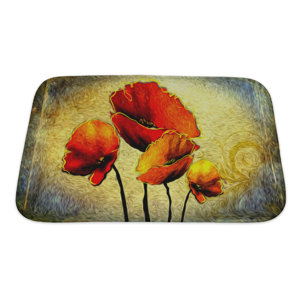 Art Touch Floral Digital Painting Bath Rug