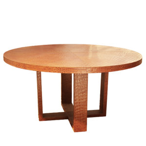 Leather Dining Table by Serge De Troye..