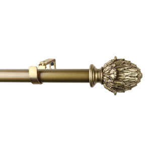 Morgenstern Artichoke Adjustable Single Drapery Curtain Rod & Hardware Set