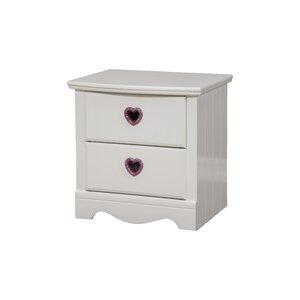 Sparkling Hearts 2 Drawer Nightstand