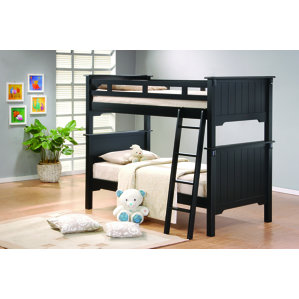 Shreya Twin Futon Wood Frame Bunk Bed Bedroom Set by Harriet Bee