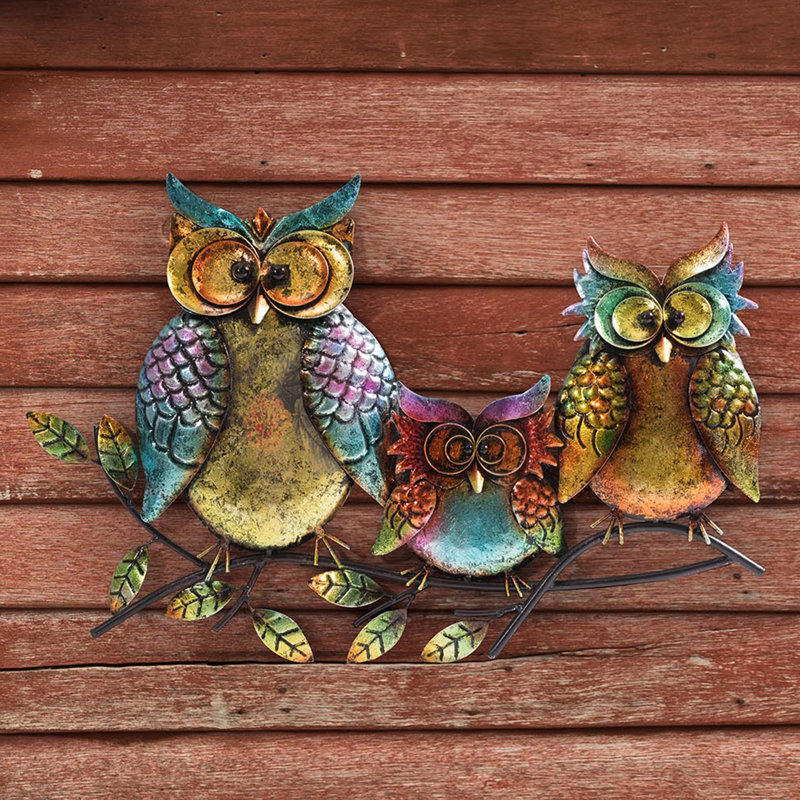 Red Barrel Studio Owl Family Of Three Outdoor Wall Decor Reviews Owl Family Of Three Outdoor Wall Decor