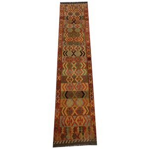 Kilim Hand-Woven Rust Area Rug