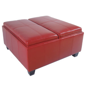 Cline Leather Storage Ottoman by Wade ..
