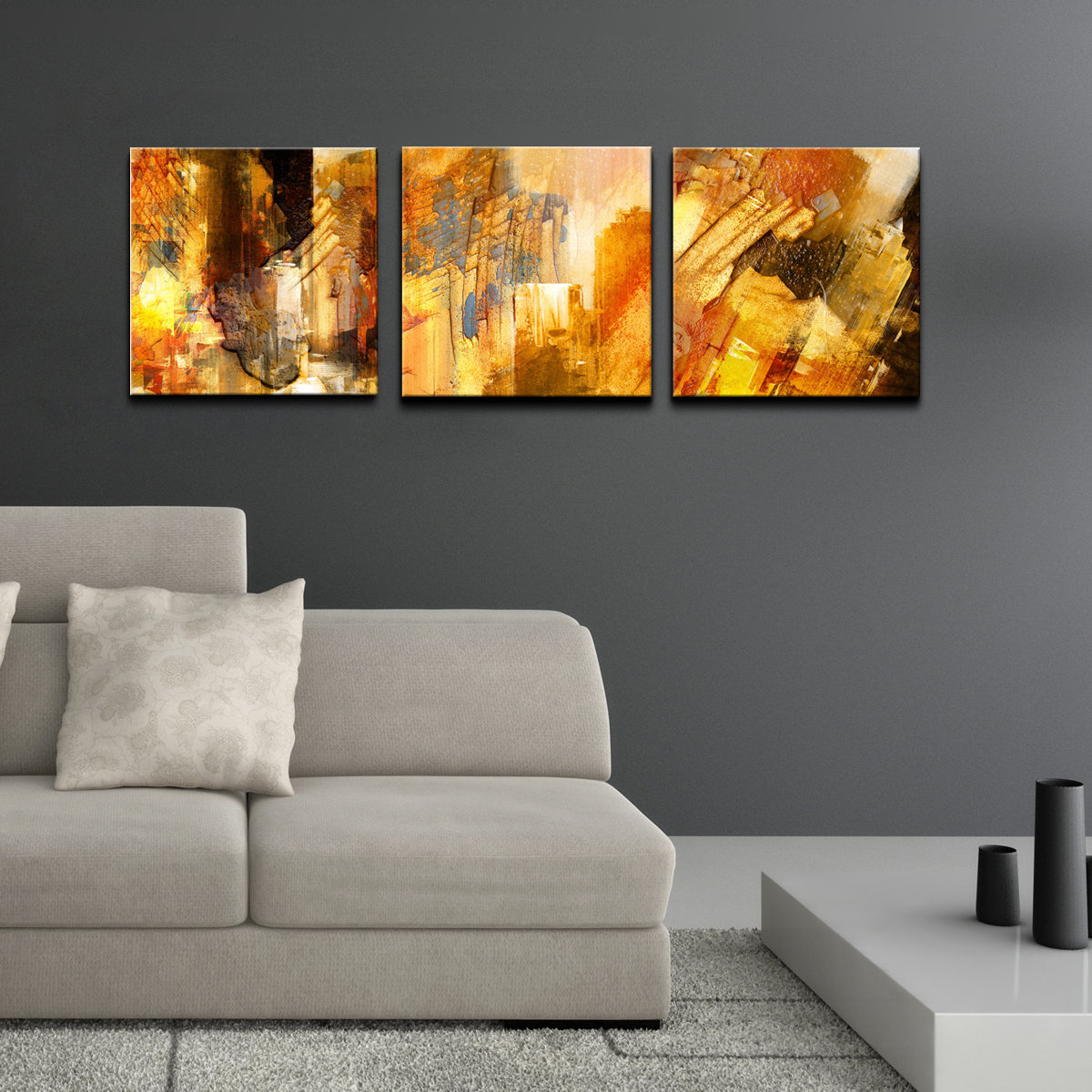 Ready2hangart Abstract 3 Piece Graphic Art on Canvas Set & Reviews