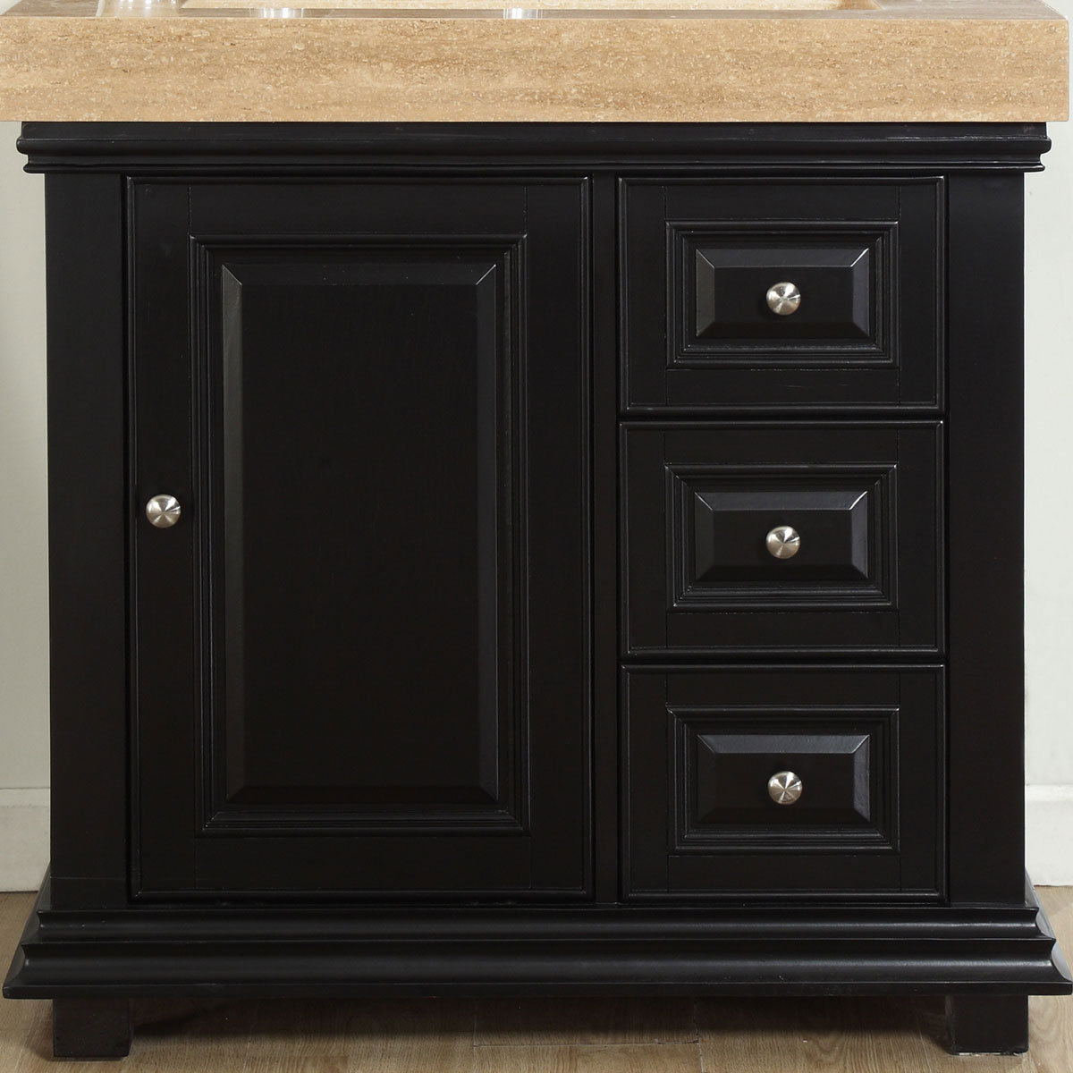 Silkroad Exclusive 36" Single Integrated Bathroom Vanity Set with Drain