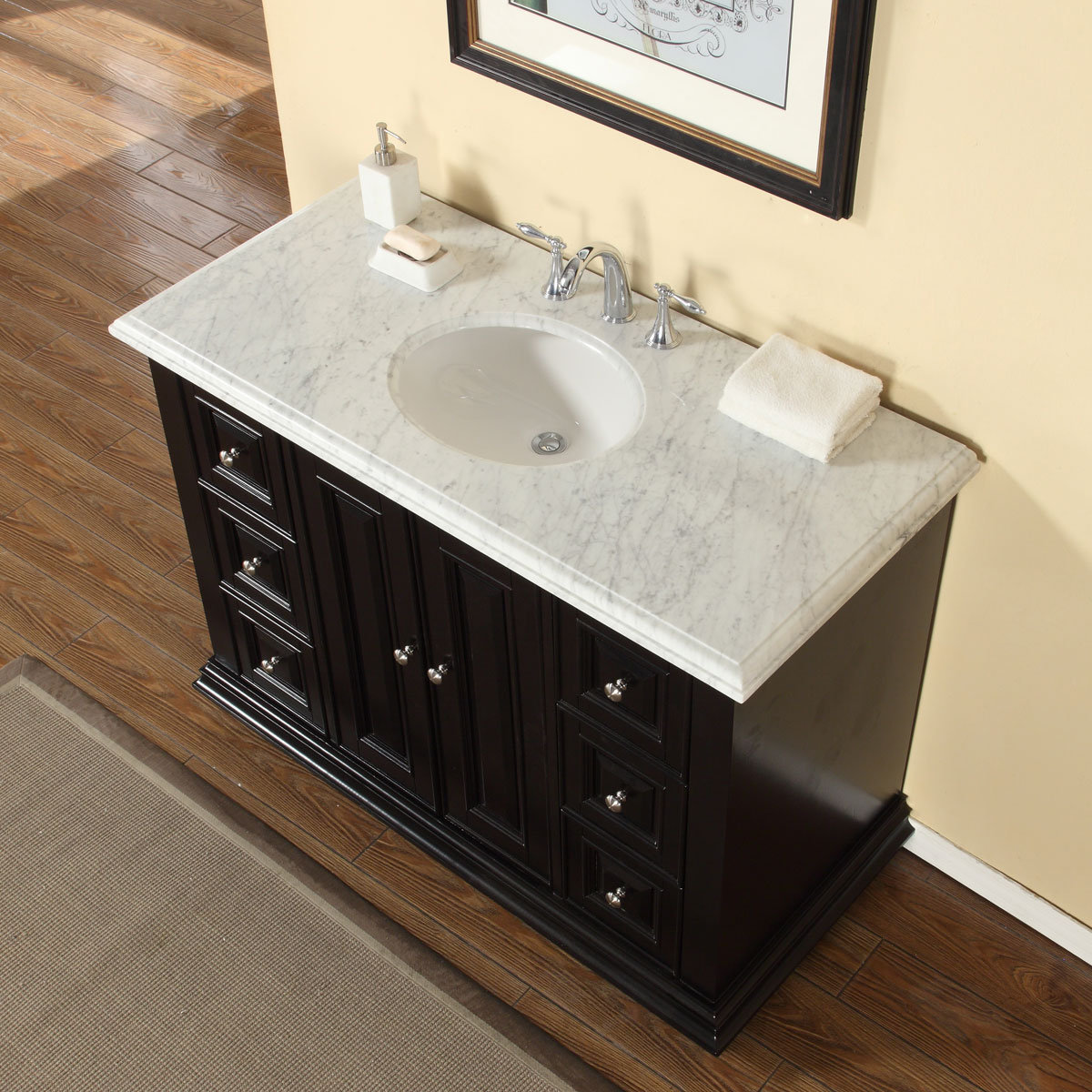 Fresca Vetro 18 Single Cristallino Modern Bathroom Vanity Set Luz 48 Single Bathroom Vanity Set