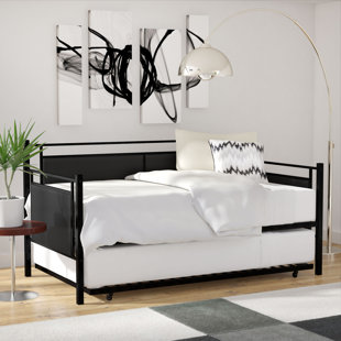 Daybeds Joss Main Callicoat Metal And Upholstered Daybed With Trundle