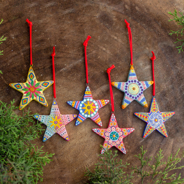 Novica 6 Piece Artisan Crafted Ceramic Christmas Ornament 