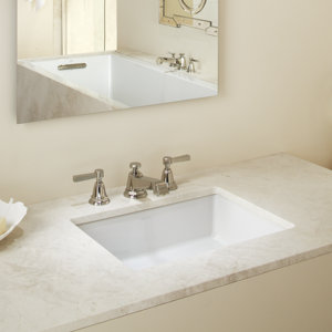 Ceramic Impressions Ceramic Rectangular Undermount Bathroom Sink with Overflow