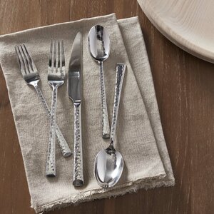 Hydra 20-Piece Hammered Flatware Set