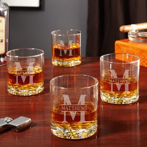Oakmont Personalized Buckman 10 oz. Whiskey Glass (Set of 4)