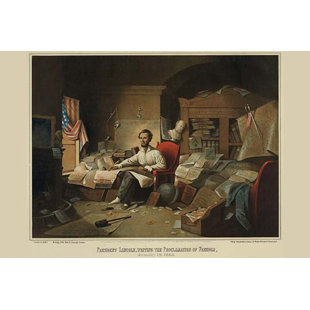 Scales Of Justice Wall Art Wayfair President Lincoln Writing The Proclamation Of Freedom January 1st 1863 Graphic Art