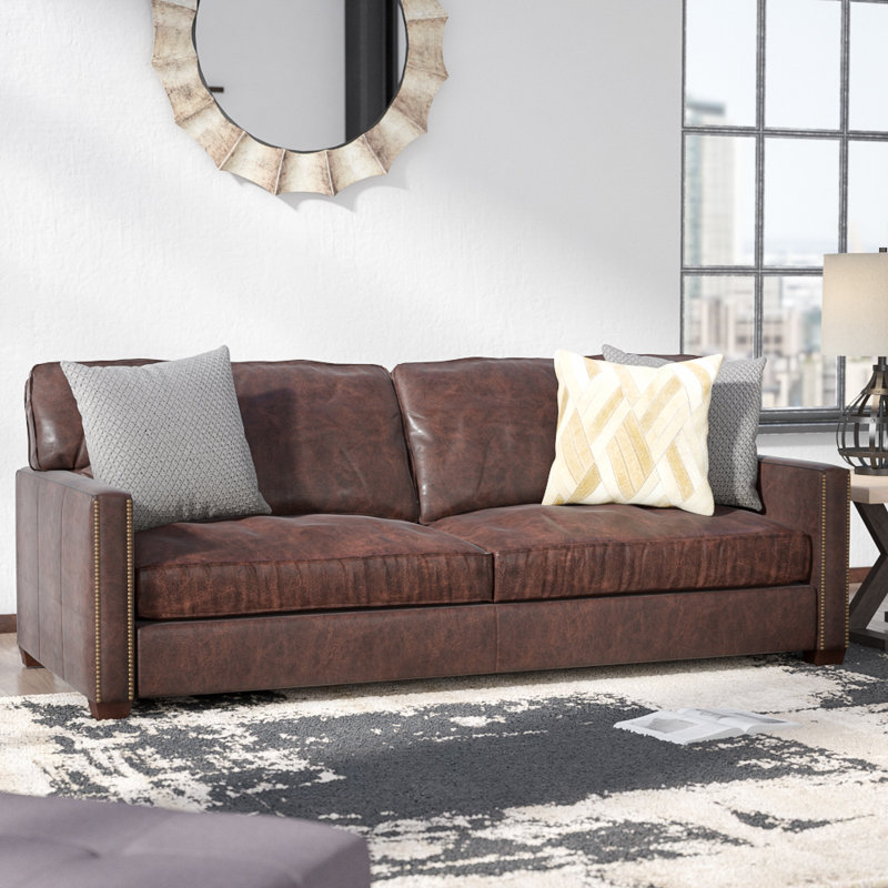 Grandfield Nailhead Leather Sofa