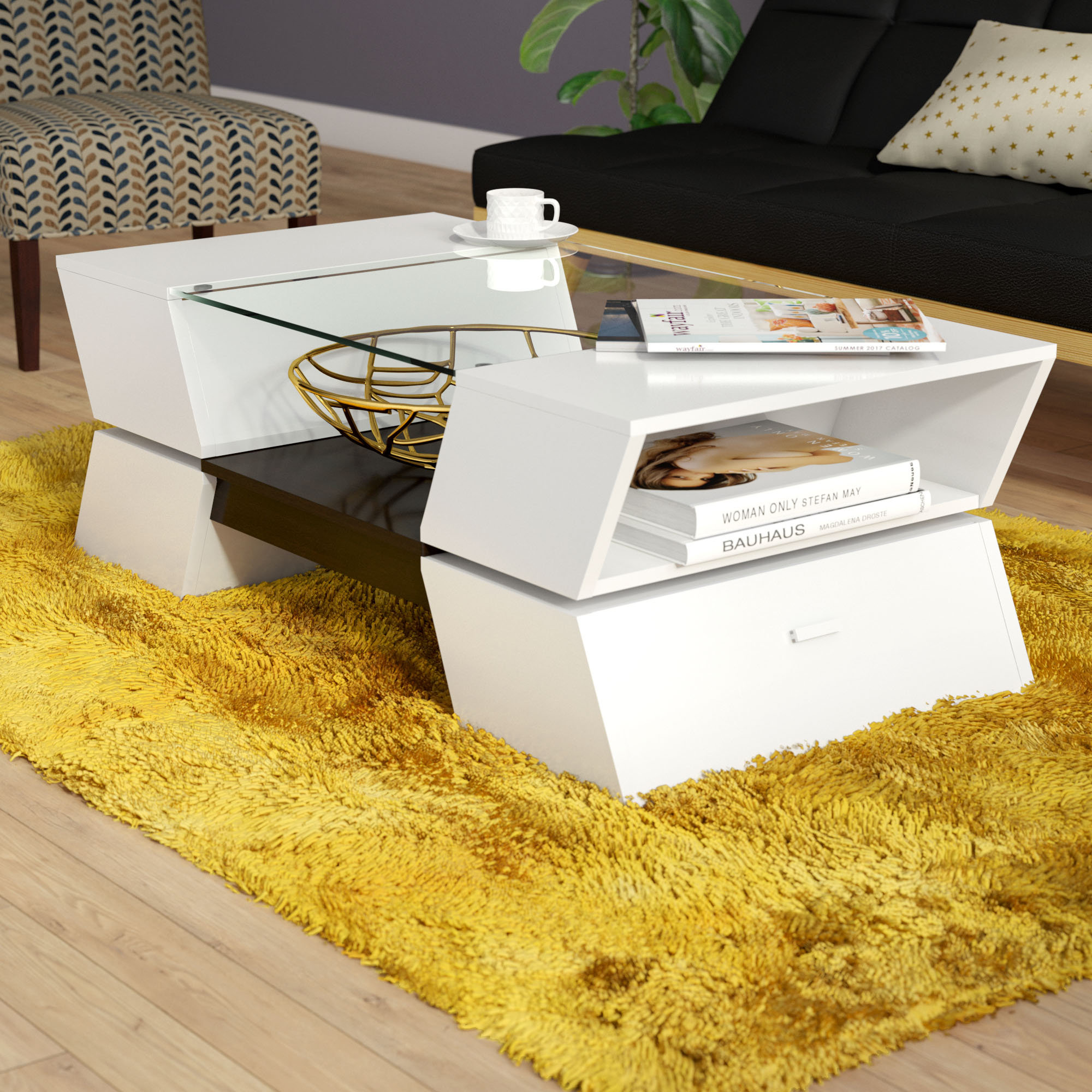 Orren Ellis Adamski Coffee Table With Storage Reviews Wayfair