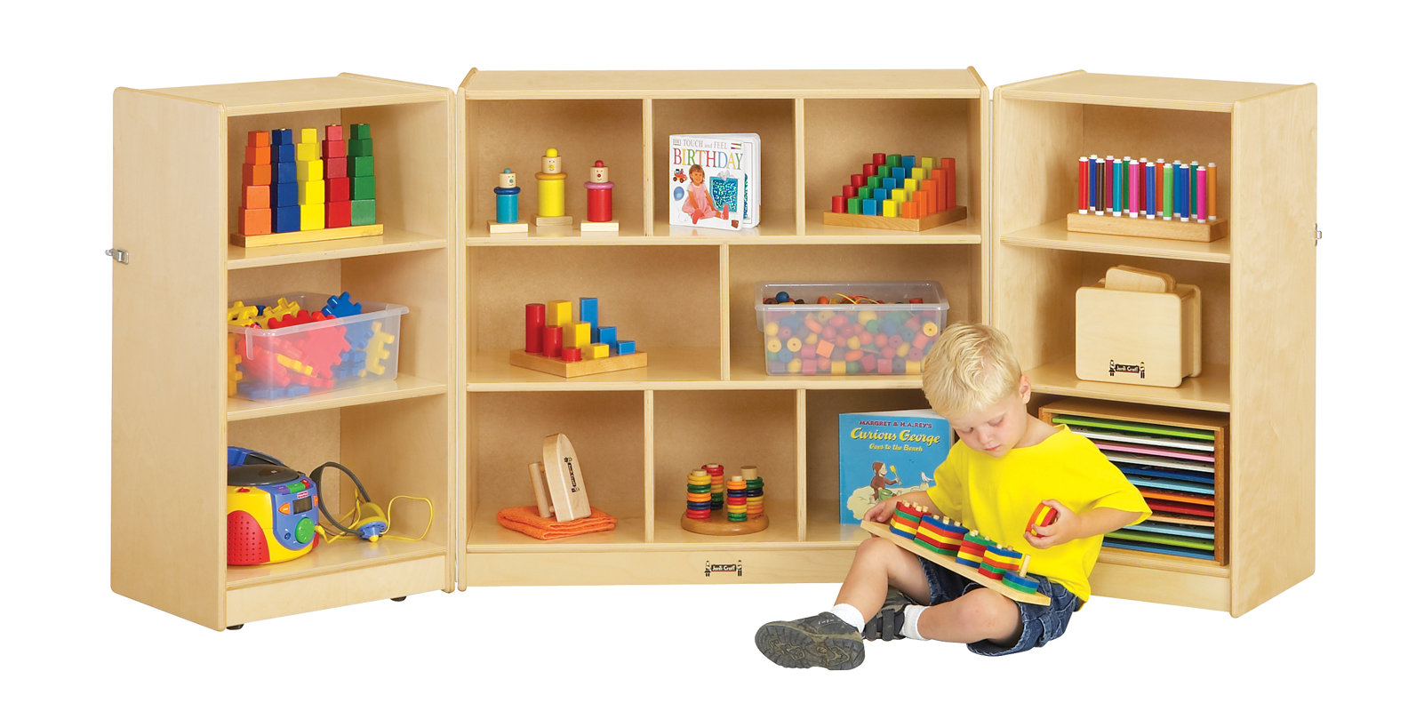 JontiCraft Folding 14 Compartment Shelving Unit with Casters & Reviews