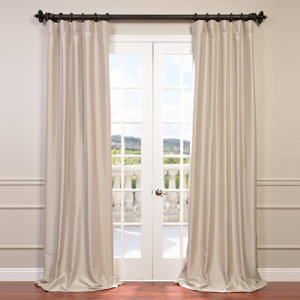Avedon Faux Silk Taffeta Solid Blackout Thermal Rod Pocket Single Curtain Panel