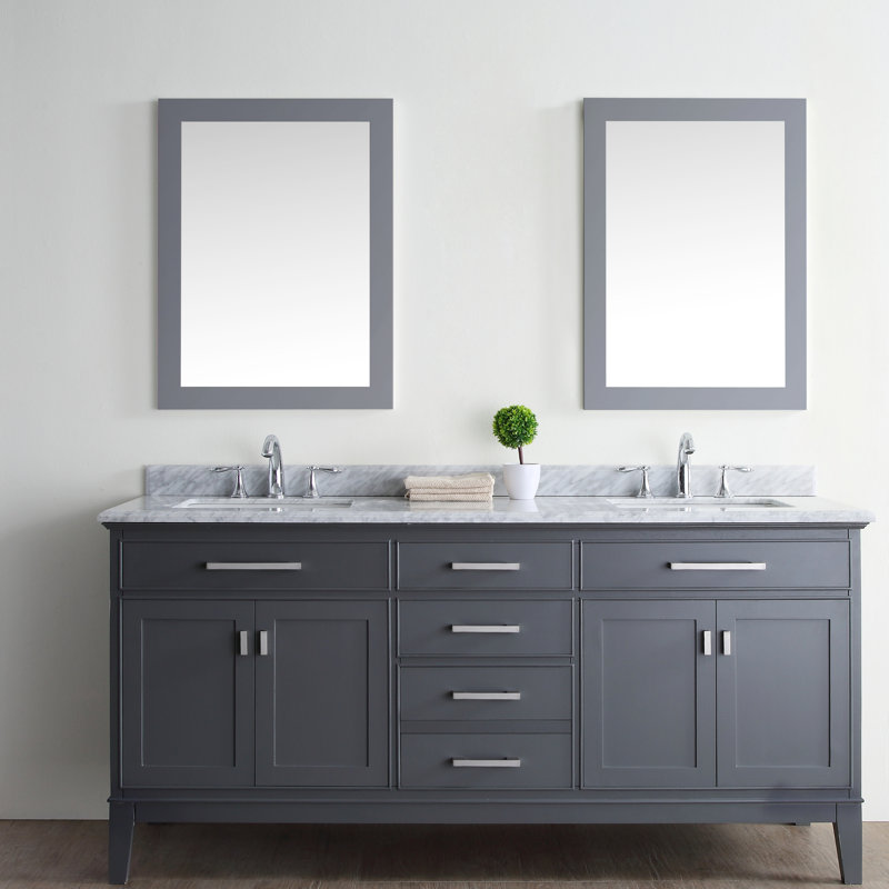 Bathroom Vanities Double ari kitchen & bath danny 72" double bathroom vanity set & reviews Bathroom Vanities Double ari kitchen & bath danny 72" double bathroom vanity set & reviews