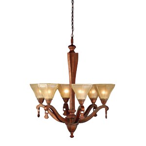 Rustic Oakland 6-Light Shaded Chandelier