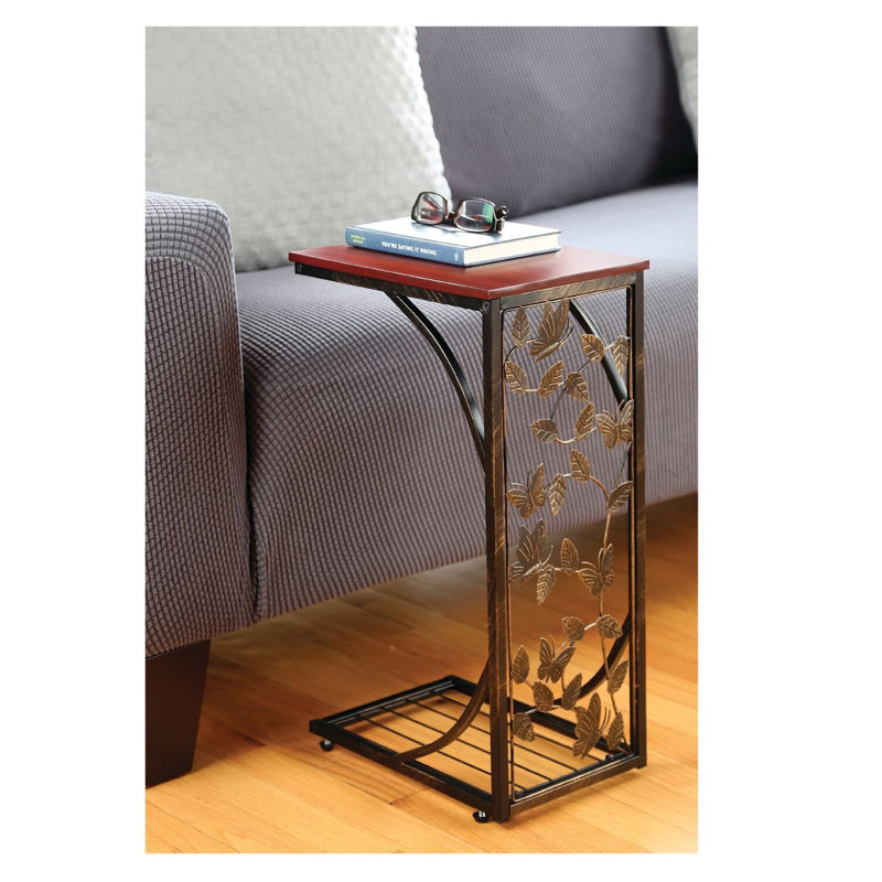 August Grove Andelain Sliding Snack Laptop Writing Console Table Andelain Sliding Snack Laptop Writing Console Table