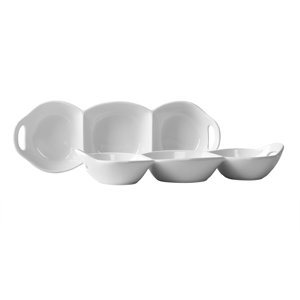 Blanc de Blanc 3 Section Condiment Divided Serving Dish (Set of 2)