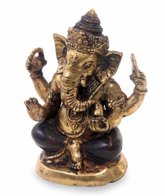 Novica Elayanti Bronze Hindu Lord Ganesha Sculpture & Reviews | Wayfair