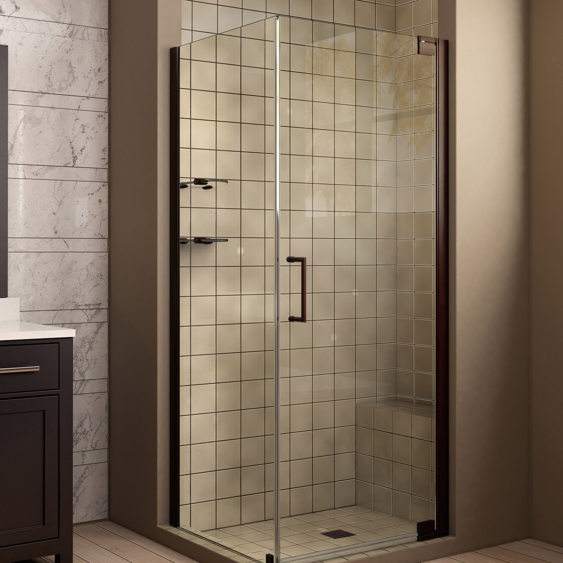 Elegance 34 X 72 Pivot Frameless Shower Door With Clear Max Technology Elegance 34 X 72 Pivot Frameless Shower Door With Clear Max Technology