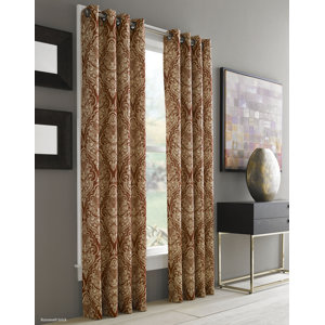 Bayman Paisley Room Darkening Grommet Single Curtain Panel