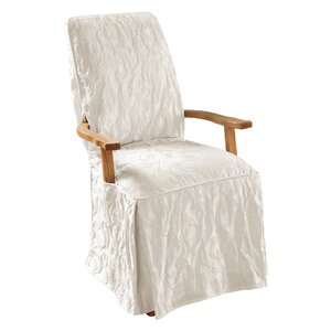 Matelasse Damask T-Cushion Armchair Slipcover